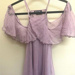 Nasty Gal purple ruffled top
